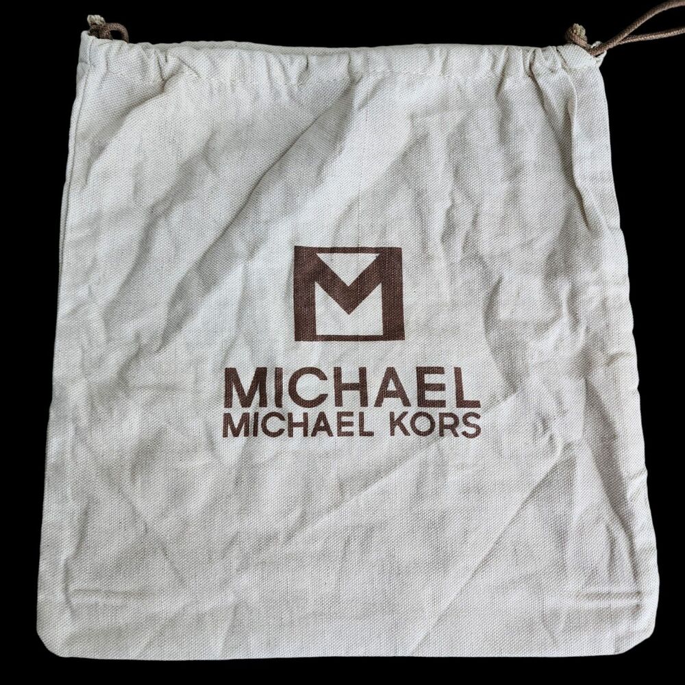 Authentic Michael Kors Canvas Dust Bag 12x12 Cream Tan Drawstring Purse Storage